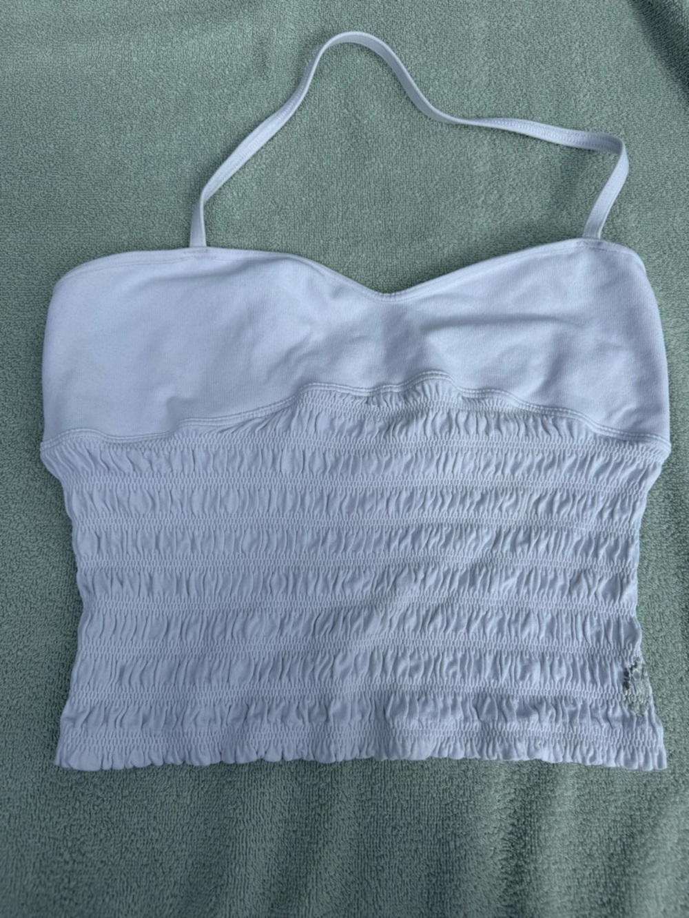 Women’s white free people movement  Smocked halter Crop Top